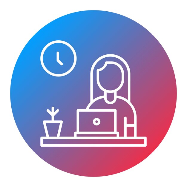 Imagen vectorial de icono de trabajador de oficina Puede utilizarse para mujeres