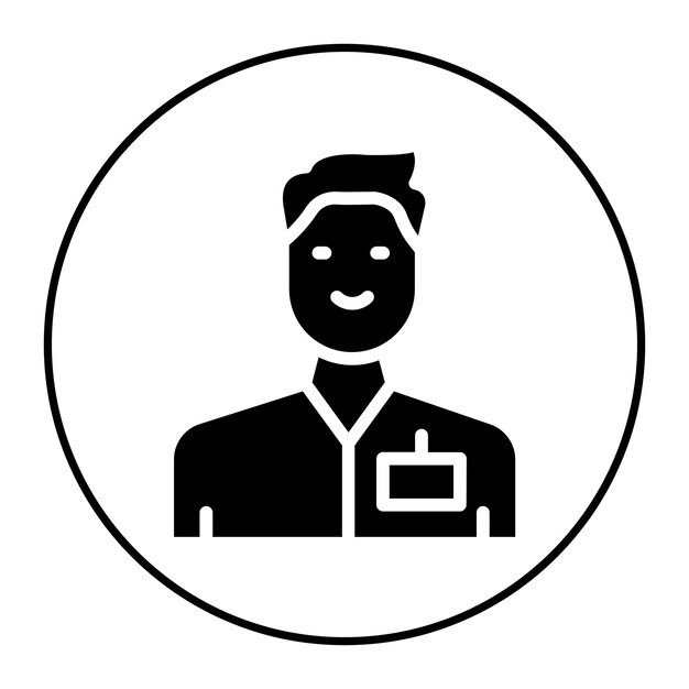 Imagen vectorial del icono del trabajador social puede utilizarse para los servicios domésticos