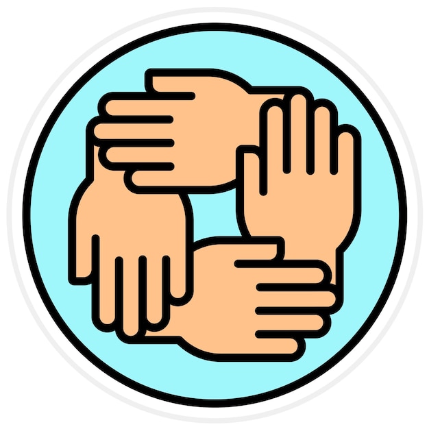Imagen vectorial de icono de trabajo en equipo Se puede usar para donaciones