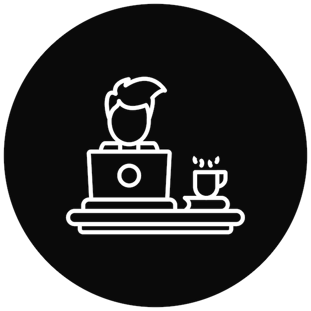 Imagen vectorial del icono de trabajo en el hogar Se puede utilizar para el trabajo desde el hogar