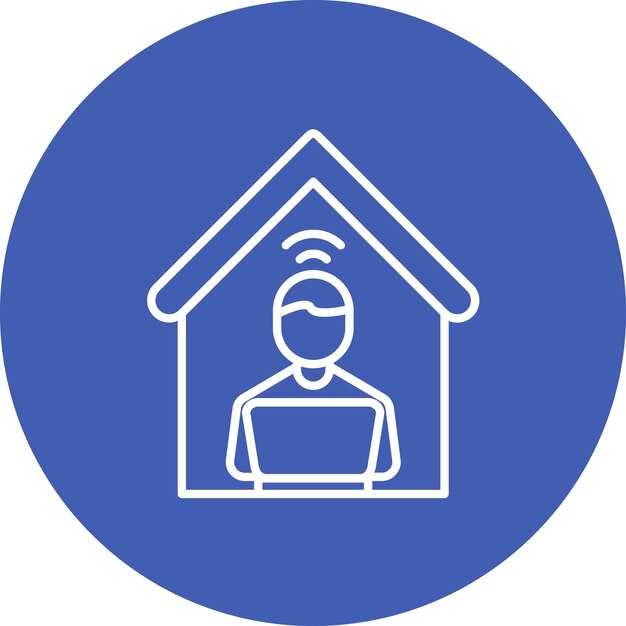 Imagen vectorial del icono de trabajo remoto Se puede utilizar para Digital Nomad