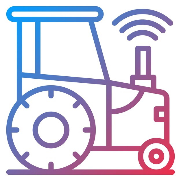 La imagen vectorial del icono del tractor inteligente se puede utilizar para la biometría