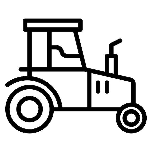 Imagen vectorial del icono del tractor de utilidad Puede utilizarse para vehículos de construcción