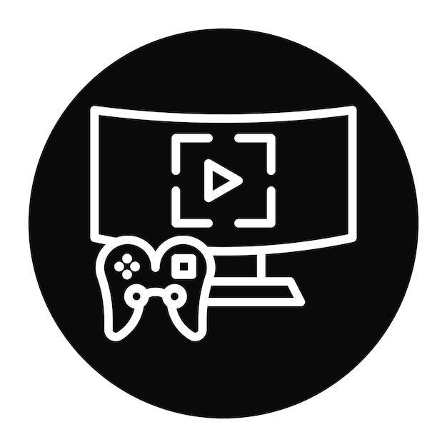 Imagen vectorial del icono del tráiler del juego Se puede usar para el desarrollo del juego