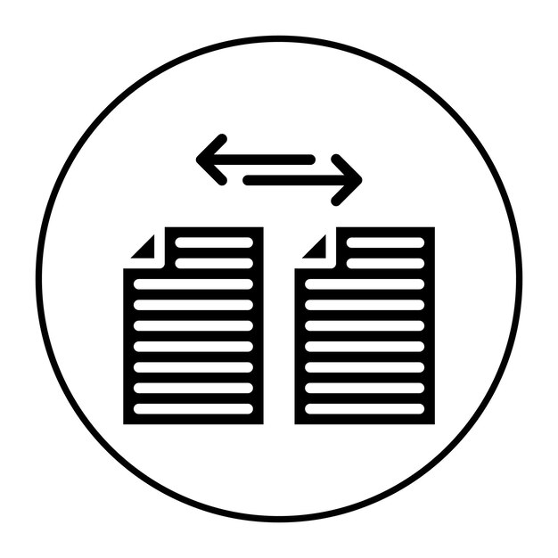 La imagen vectorial del icono de transferencia de datos se puede utilizar para el cumplimiento y la regulación