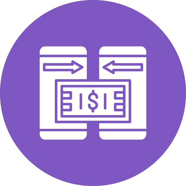 Imagen vectorial del icono de transferencia de dinero Se puede utilizar para compras y comercio electrónico