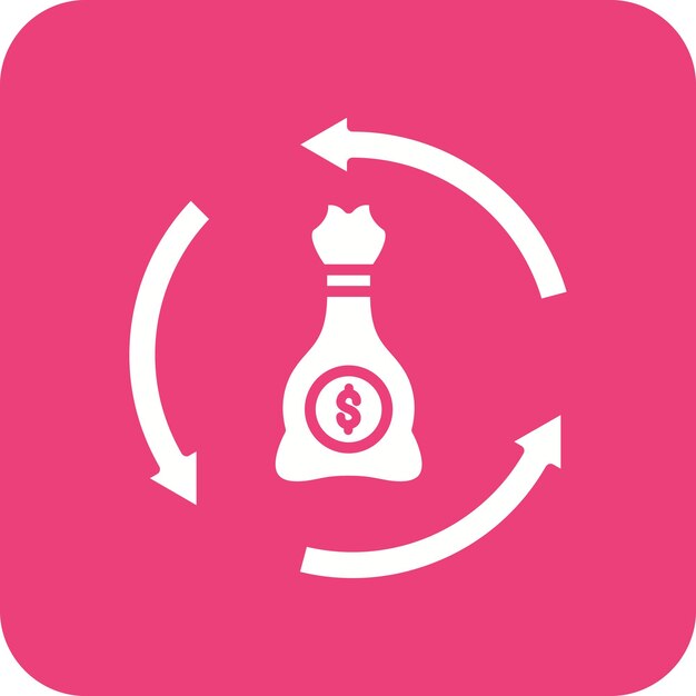 Imagen vectorial del icono de transferencia de dinero Se puede utilizar para negocios y oficinas