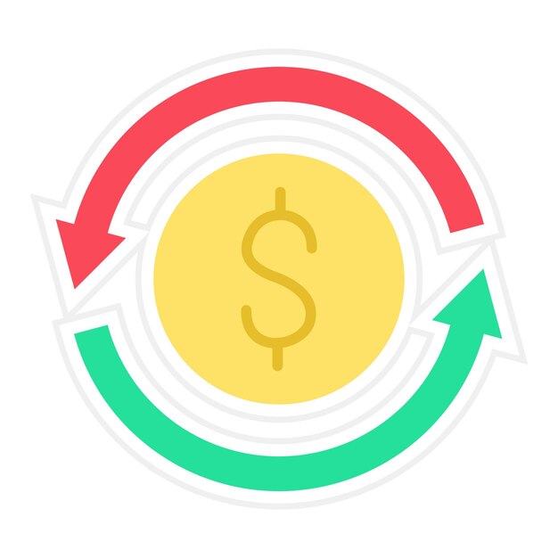 Vector imagen vectorial del icono de transferencia de dinero se puede utilizar para negocios