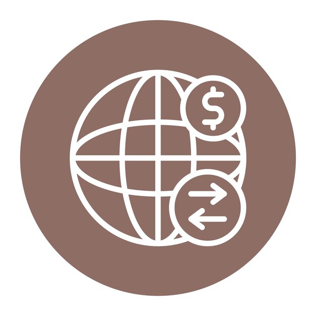 Imagen vectorial del icono de transferencia de efectivo global Se puede utilizar para el comercio