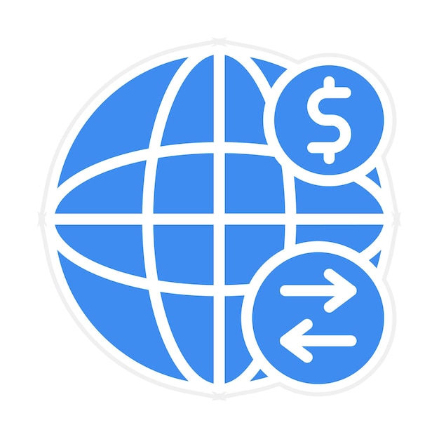 Imagen vectorial del icono de transferencia de efectivo global Se puede utilizar para el comercio