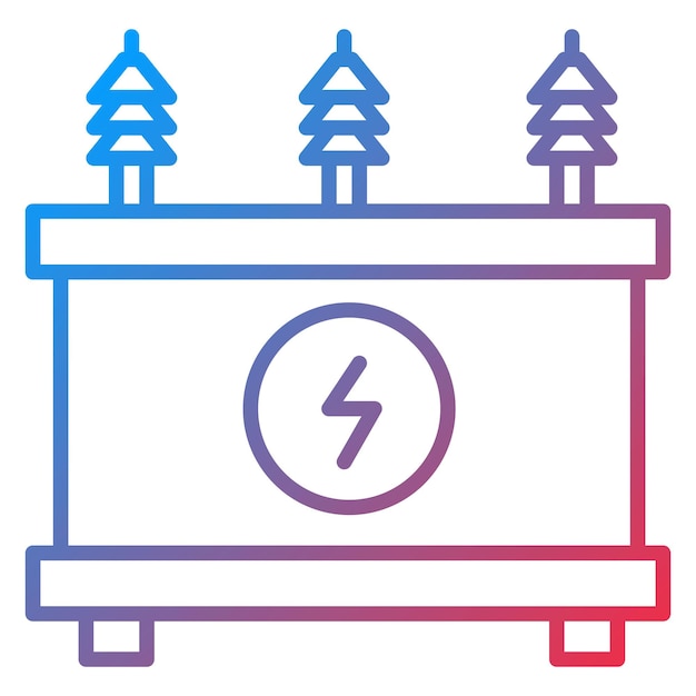 Imagen vectorial del icono del transformador Se puede utilizar para circuitos eléctricos