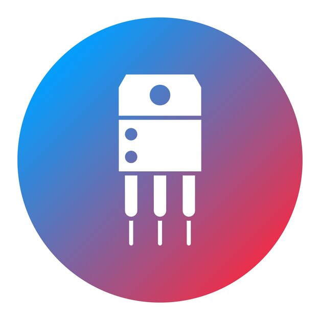 Imagen vectorial del icono del transistor Se puede utilizar para circuitos eléctricos