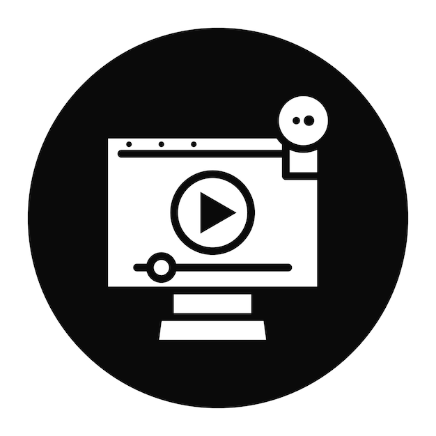Imagen vectorial de icono de transmisión de video Se puede usar para nuevos medios