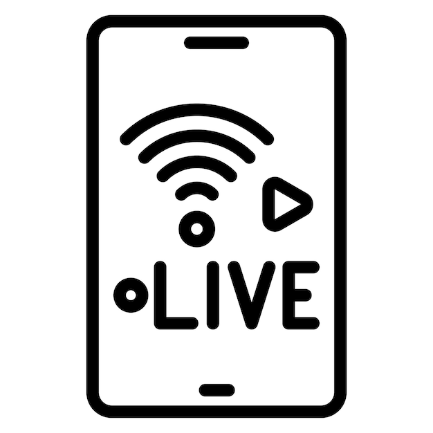Imagen vectorial del icono de transmisión en vivo móvil Se puede usar para transmisión en vivo