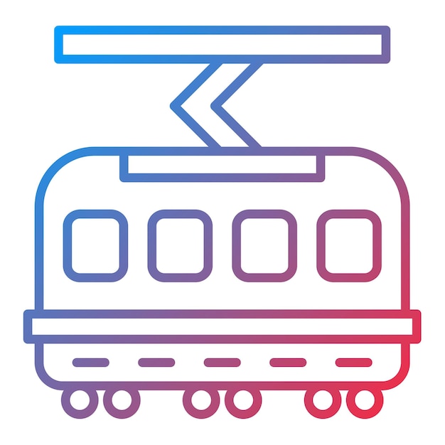 Imagen vectorial del icono del tranvía Se puede utilizar para los elementos de la ciudad