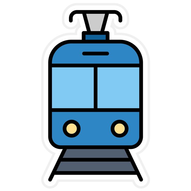 Imagen vectorial del icono del tranvía Se puede utilizar para el transporte