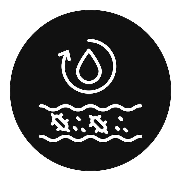 Imagen vectorial del icono de tratamiento de aguas residuales Puede utilizarse para el tratamiento de aguas