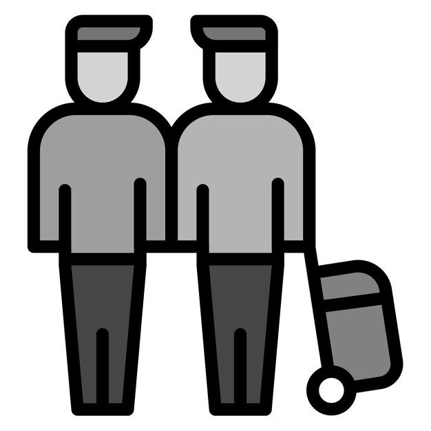 Imagen vectorial del icono de Travel Buddies Se puede usar para Amistad