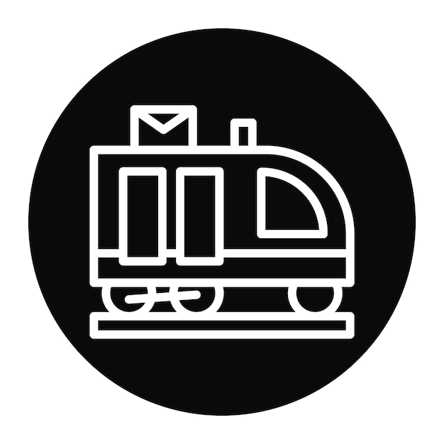 Imagen vectorial del icono del tren del correo Puede utilizarse para el servicio postal