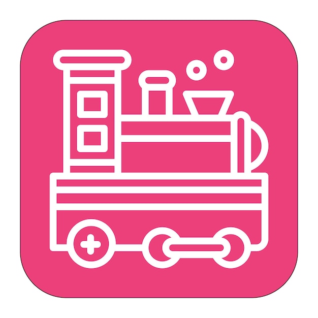 Imagen vectorial del icono del tren de juguete Se puede usar para la ducha de bebé