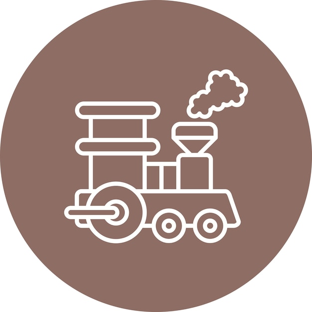 Imagen vectorial del icono del tren de vapor Se puede usar para el parque temático