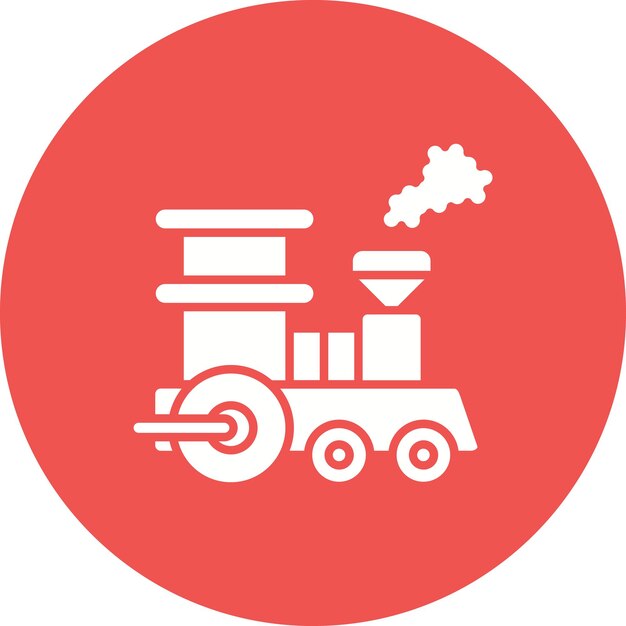 Imagen vectorial del icono del tren de vapor Se puede usar para el parque temático