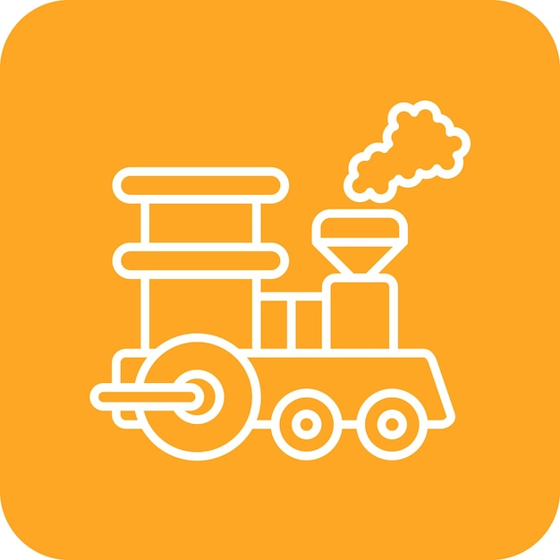 Imagen vectorial del icono del tren de vapor Se puede usar para el parque temático
