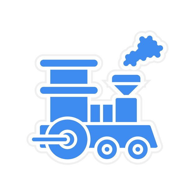 Imagen vectorial del icono del tren de vapor Se puede usar para el parque temático