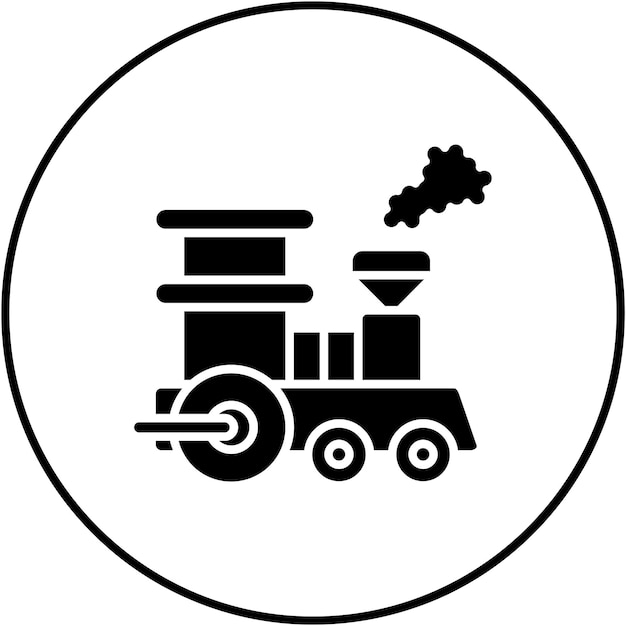 Imagen vectorial del icono del tren de vapor Se puede usar para el parque temático