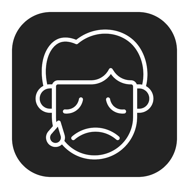La imagen vectorial del icono triste se puede usar para las emociones humanas