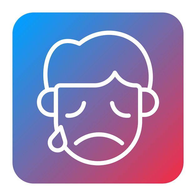 La imagen vectorial del icono triste se puede usar para las emociones humanas