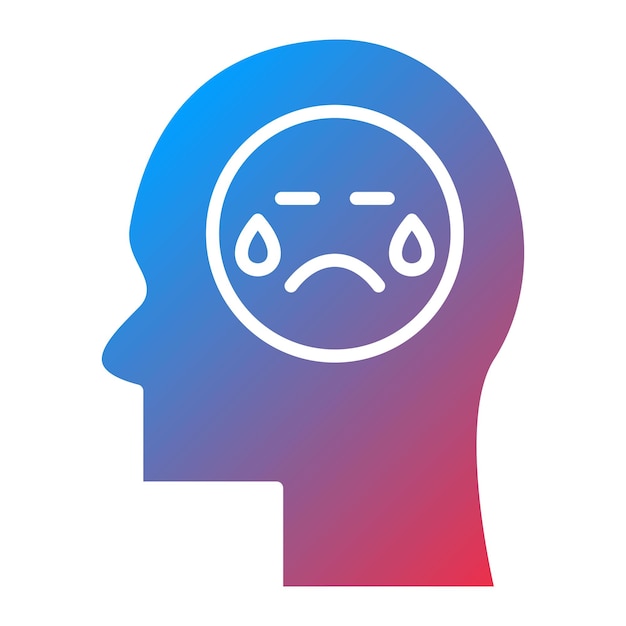 Imagen vectorial del icono de la tristeza Se puede usar para la salud mental