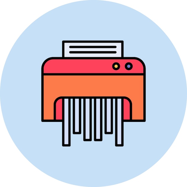 Imagen vectorial del icono de la trituradora de papel Se puede utilizar para papelería de oficina