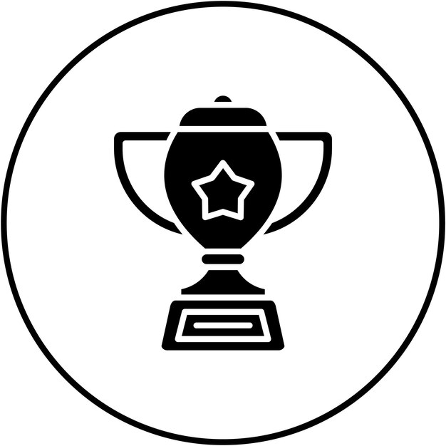 Imagen vectorial del icono del trofeo Se puede utilizar para el aprendizaje