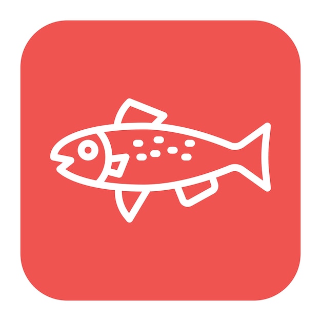 Imagen vectorial del icono de la trucha Se puede utilizar para peces y mariscos