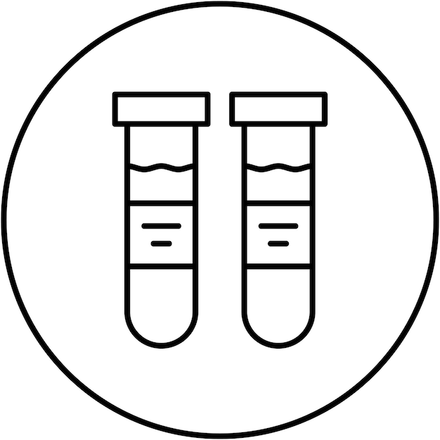 Imagen vectorial del icono del tubo de ensayo Se puede utilizar para la investigación y la ciencia