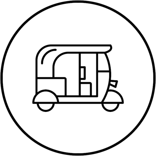 La imagen vectorial del icono Tuk Tuk se puede utilizar para el transporte