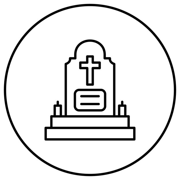 Imagen vectorial del icono de la tumba Se puede usar para la vida familiar