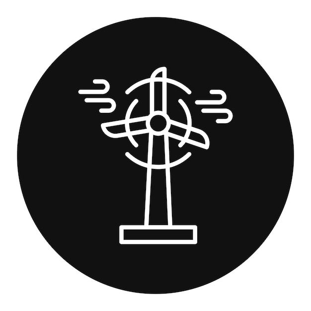 Imagen vectorial del icono de la turbina eólica Se puede usar para el Día de la Tierra