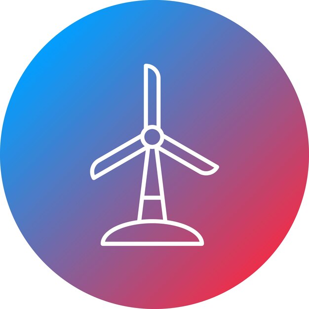 Imagen vectorial del icono de la turbina eólica Se puede utilizar para la agricultura y la jardinería