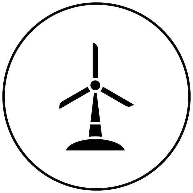 Imagen vectorial del icono de la turbina eólica Se puede utilizar para la agricultura y la jardinería