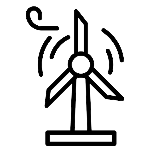 Imagen vectorial del icono de la turbina eólica Puede utilizarse para el desarrollo ecológico