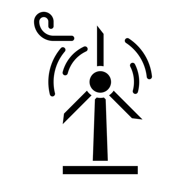 Imagen vectorial del icono de la turbina eólica Puede utilizarse para el desarrollo ecológico