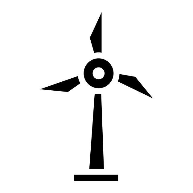 Imagen vectorial del icono de la turbina eólica Puede utilizarse para el Día Mundial del Medio Ambiente