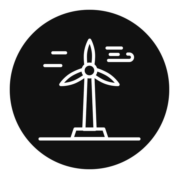 Imagen vectorial del icono de la turbina eólica Puede utilizarse para la fabricación