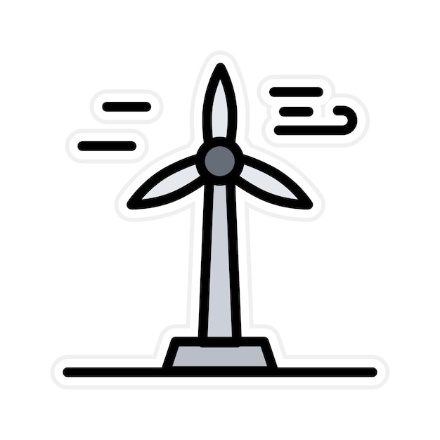 Imagen vectorial del icono de la turbina eólica Puede utilizarse para la fabricación