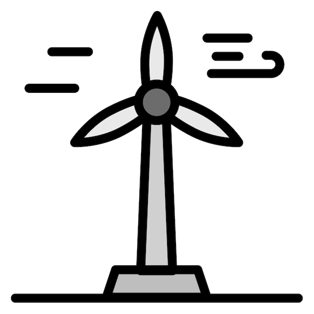 Imagen vectorial del icono de la turbina eólica Puede utilizarse para la fabricación