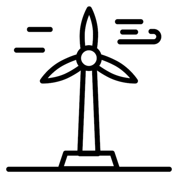 Imagen vectorial del icono de la turbina eólica Puede utilizarse para la fabricación