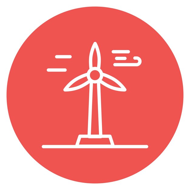 Imagen vectorial del icono de la turbina eólica Puede utilizarse para la fabricación