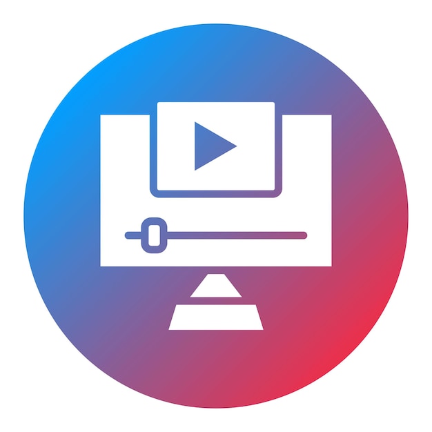 Imagen vectorial de icono de tutorial de video Se puede utilizar para el trabajo remoto